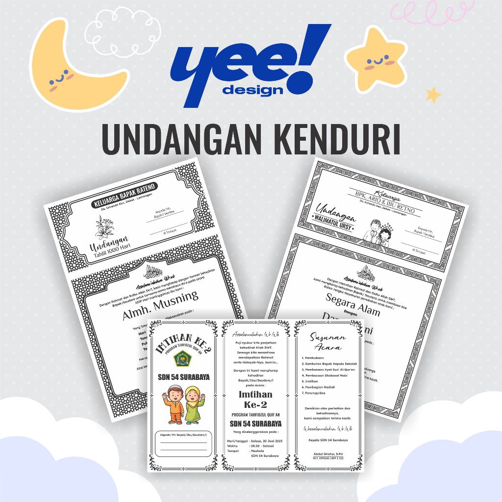 

UNDANGAN KENDURI A4 READY LANGSUNG CETAK