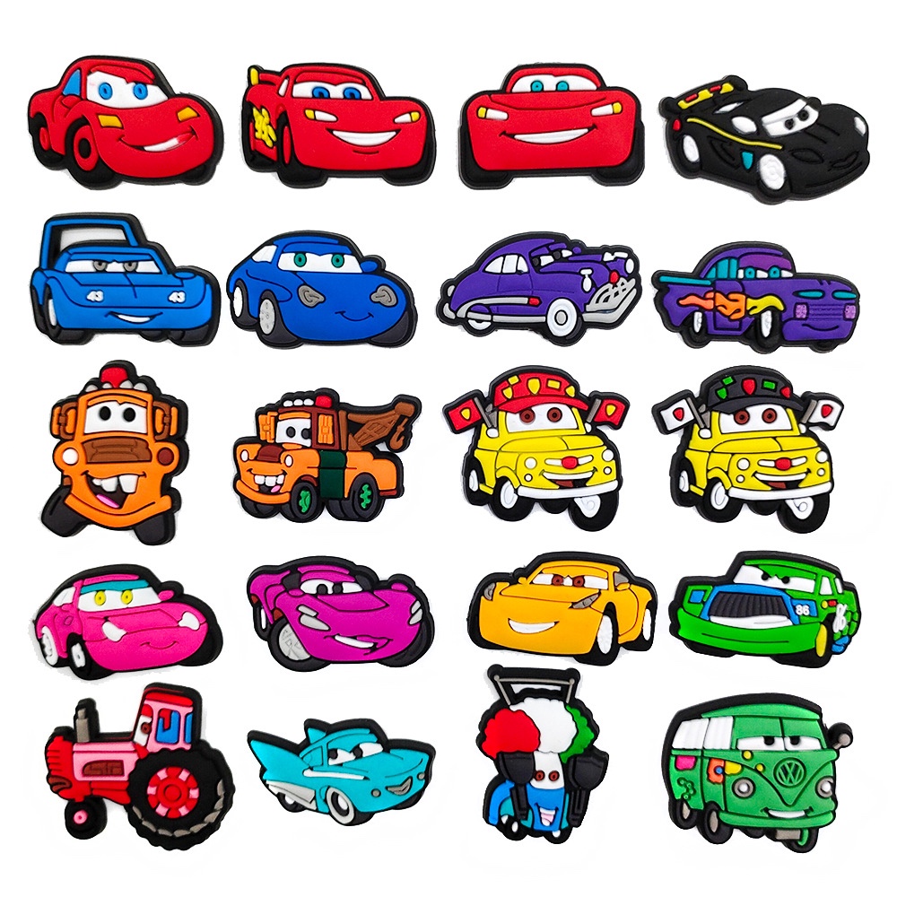 Hot Kartun Cars Lightning McQueen shoe charms DIY sandal pin Pengait Cantolan Sepatu Tempelan Akses 