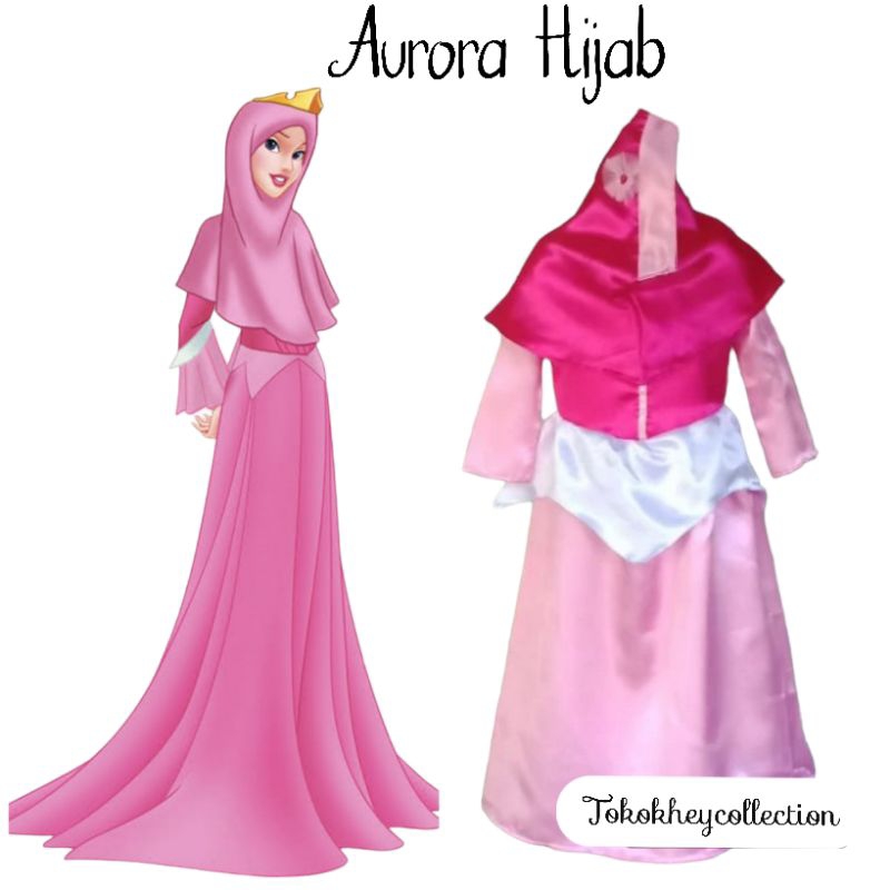 Princess Aurora Hijab/Baju Kostum Princess Hijab Aurora/Cosplay Disney Hijab
