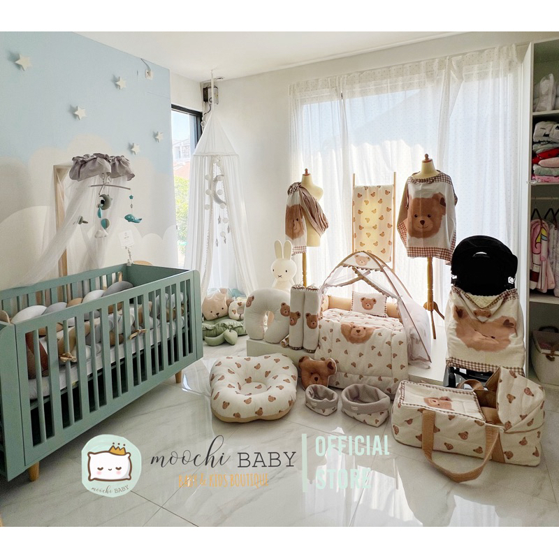 moochi Baby bedcover set selimut bayi Blanket newborn bear Korea beruang nursery