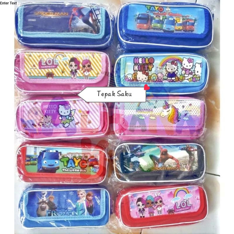 

(ECER) Tepak Tempat Pensil Saku Lontong Karakter / Souvenir Free Plastik Opp