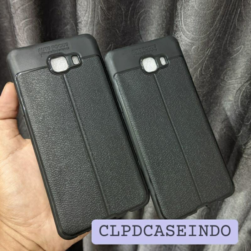 Soft Case Samsung C9 PRO Hitam Autofocus Leather