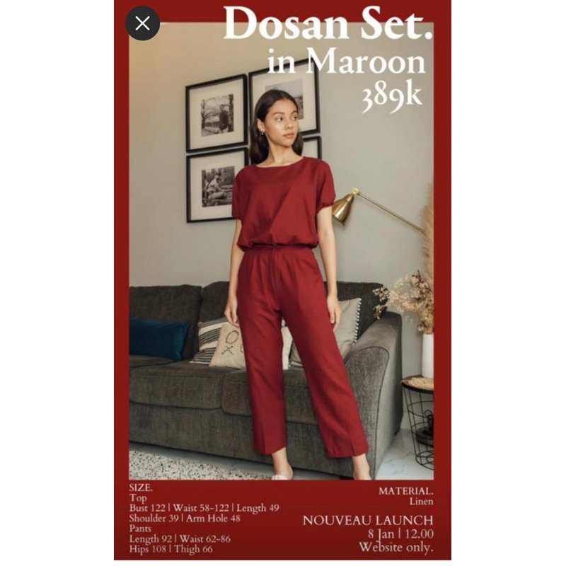 Dosan Set In Maroon - Claryn The Label
