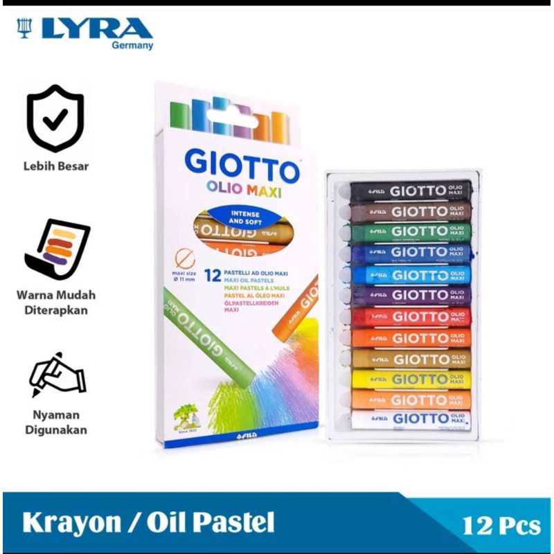 

LYRA Giotto Krayon Pastel 12pcs Olio Maxi Pastel LYR-293400