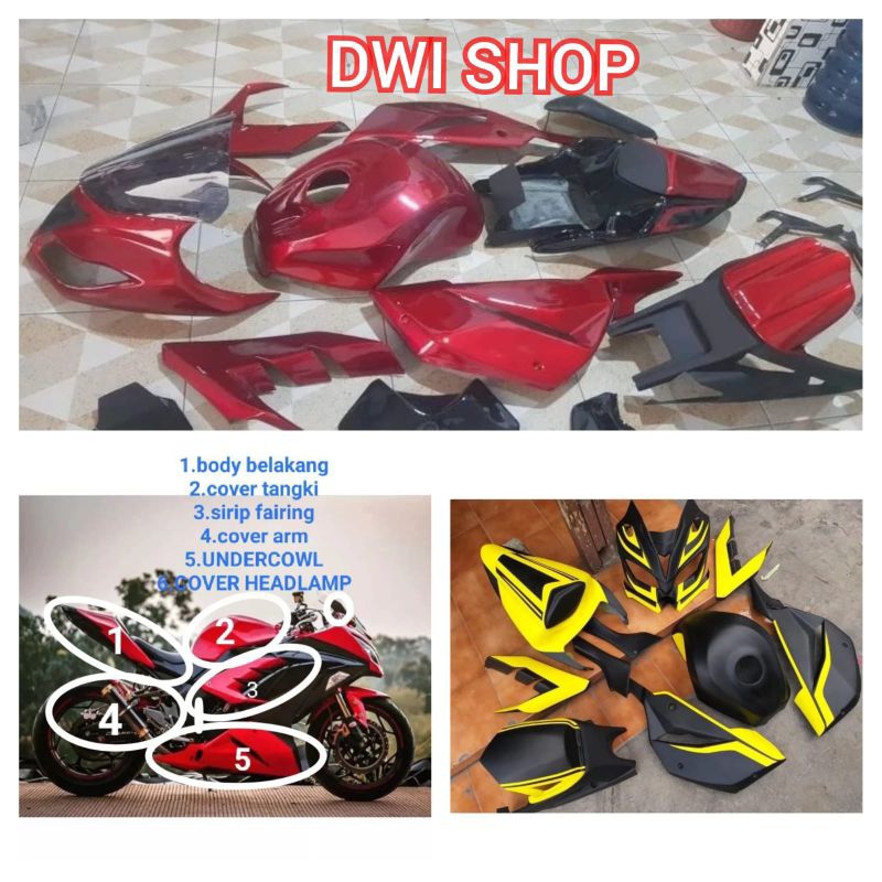Body Kawasaki Ninja 250 fi 300 fi fullset model zx-636