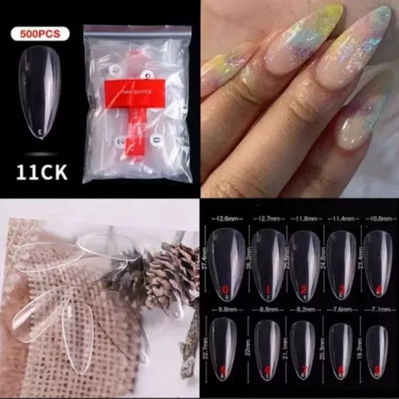 kuku tangan palsu bening plastik fake nails  lem kuku palsu stiker kuku palsu