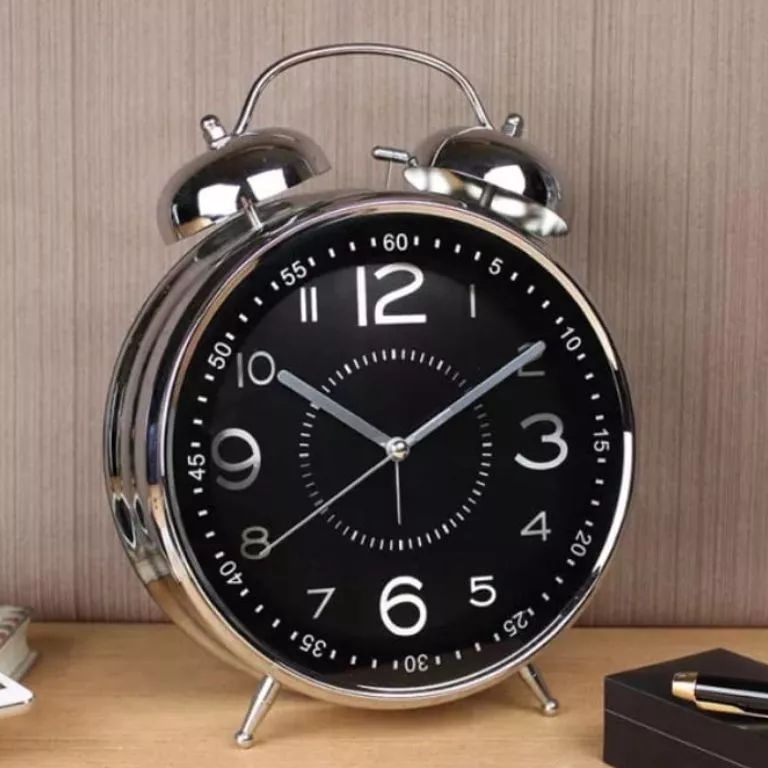 Extra promo Jam Weker Besar Besi ChromeAlarm Jam Weker MejaAlarm Clock Tianxi TX 16115 BK Antik Kepa