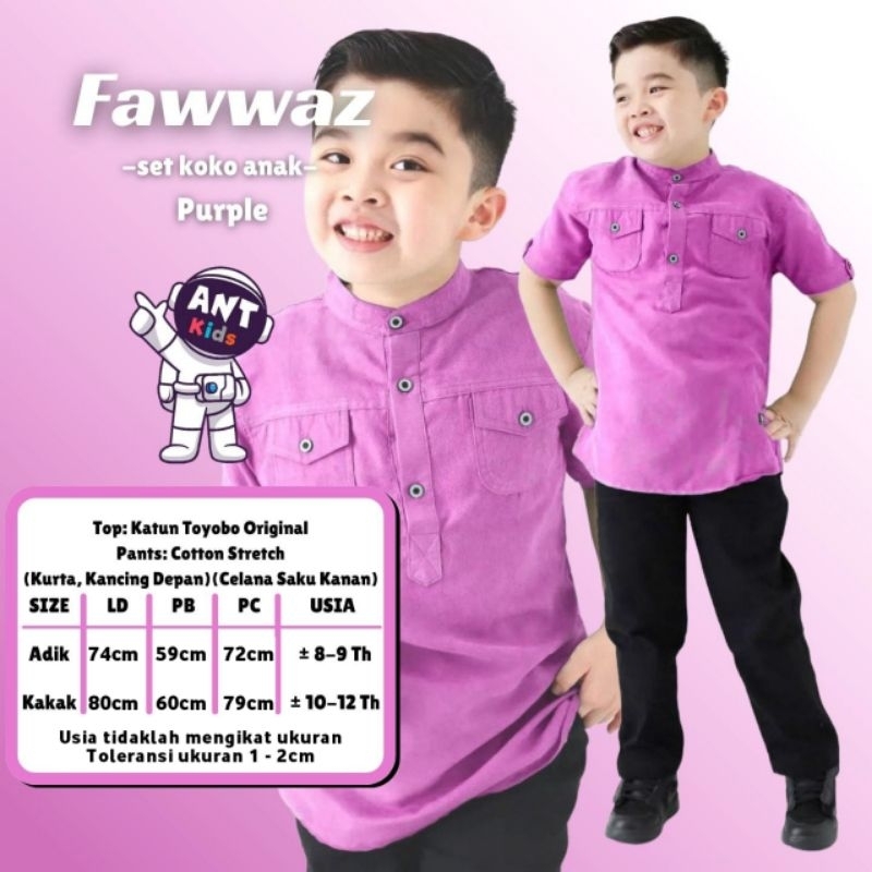 SET KOKO FAWWAZ / SET KOKO ANAK USIA 8 - 12 TAHUN
