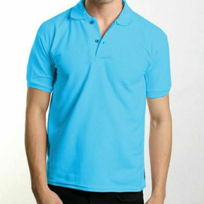 Baru POLO BIRU MUDA BLUE  POLO SHIRT  KAOS POLO POLOS PRIA 43