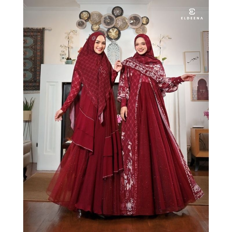 Mutiara Mom Series by Eldeena || Set Gamis Syari Couple Lebaran