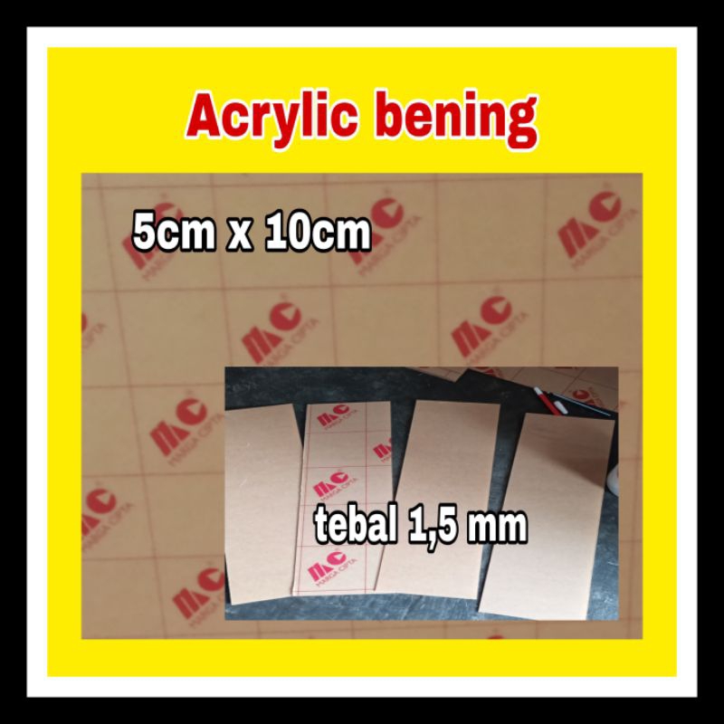 Acrylic sheet 1,5mm 5x10/Akrilik lembaran bening
