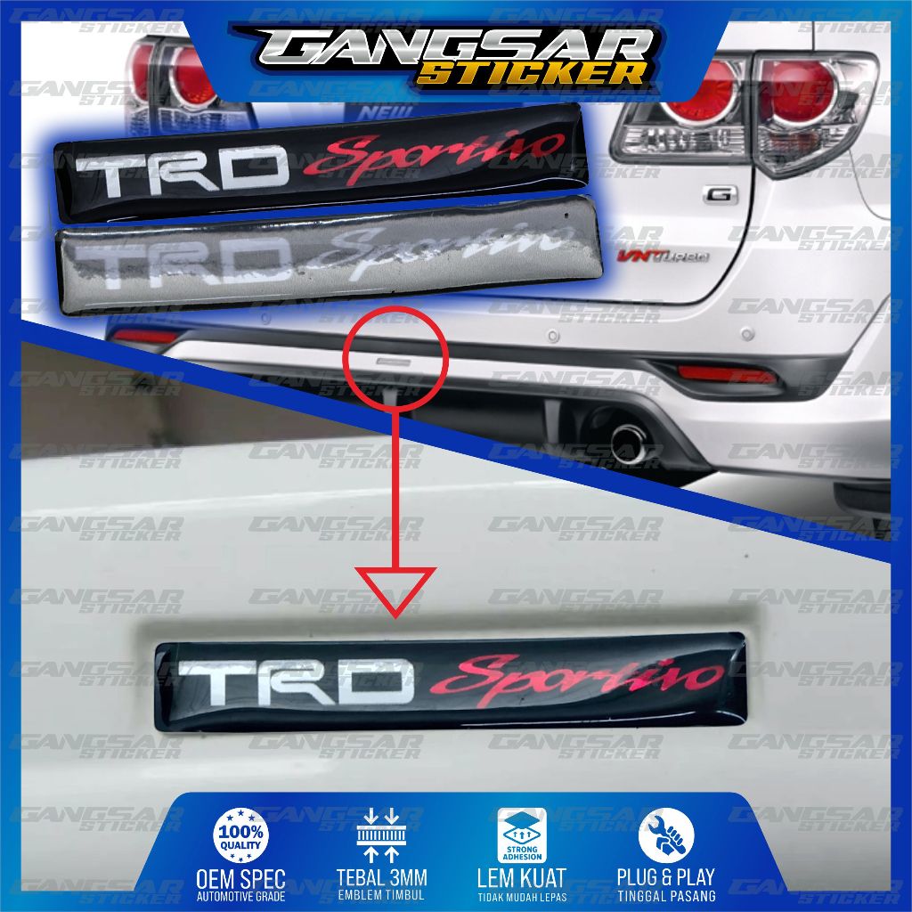 emblem trd 7 cm / emblem spoiler TRD SPORTIVO / Emblem Bodykit TRD SPORTIVO