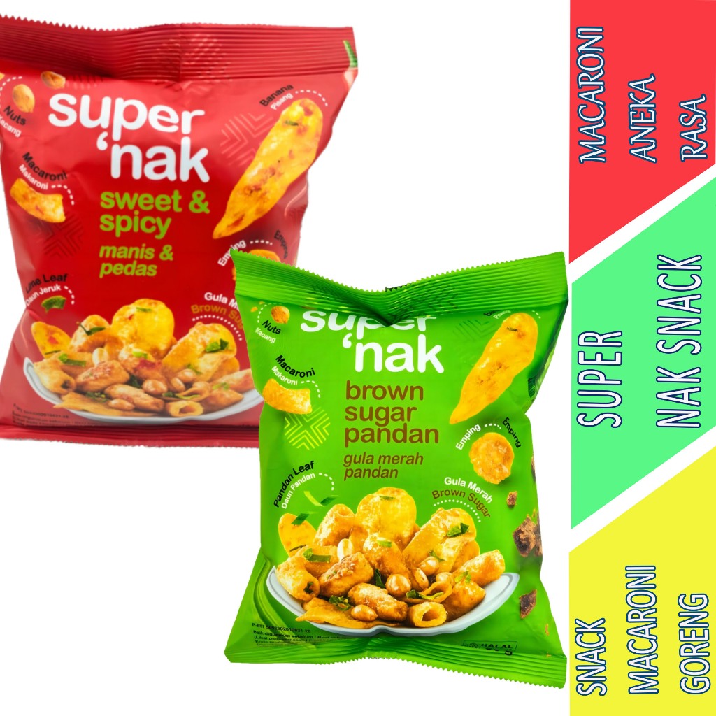 

Makaroni Aneka Rasa - Super Nak - Snack Macaroni Goreng - 50gr