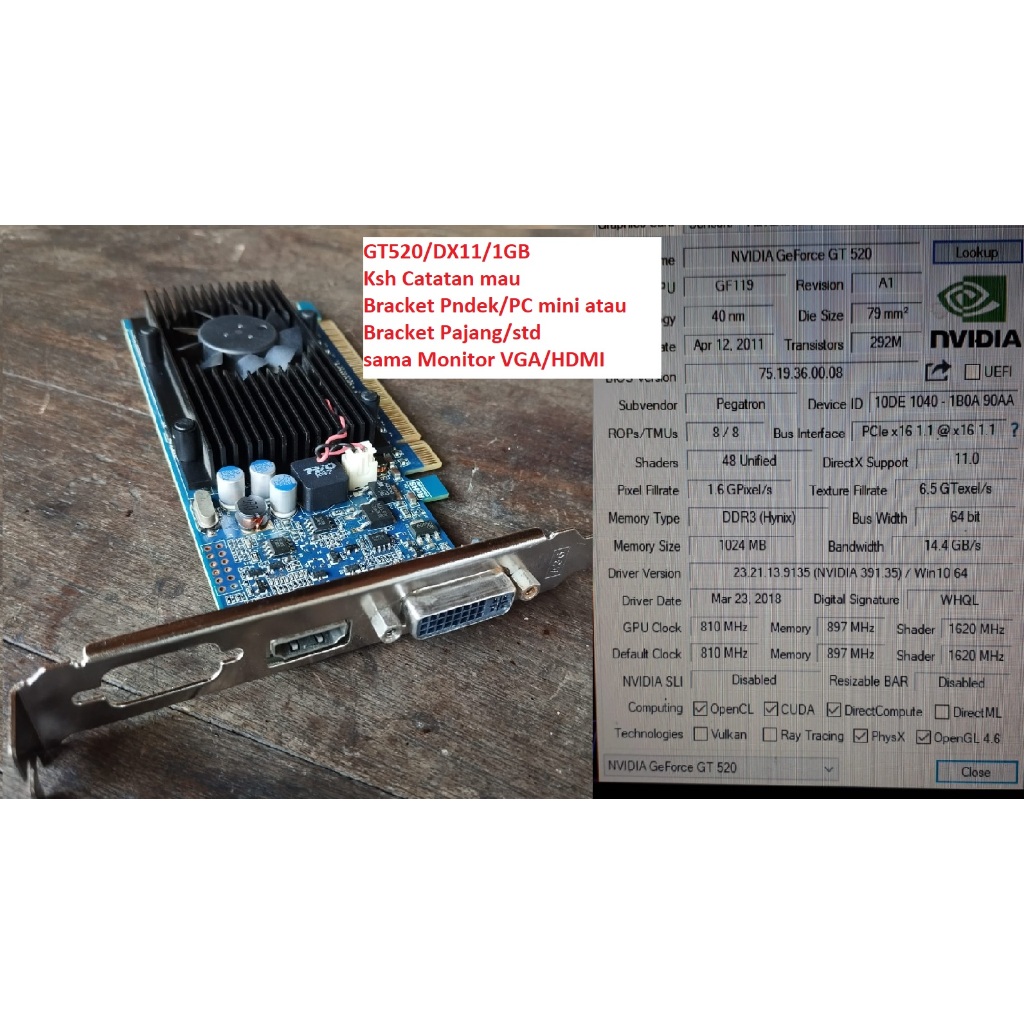 nvidia gt 520 nvidia gt 520 nvidia gt 510 gt510 nvidia GT 620 nvidia GT 625 setara gt 710 gt710 1GB 