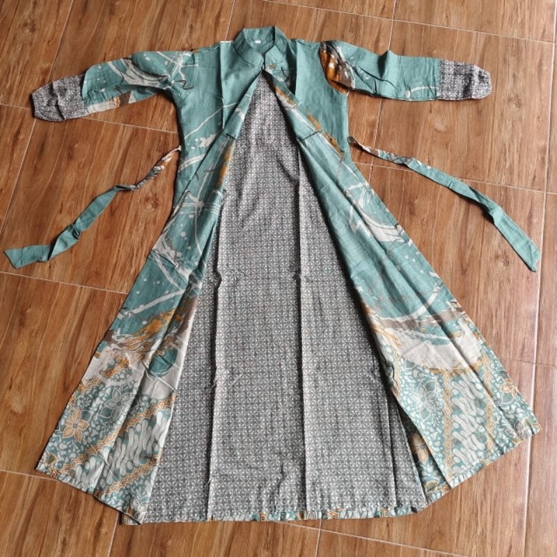 GAMIS ANAK ABSTRAK HIJAU SAGE