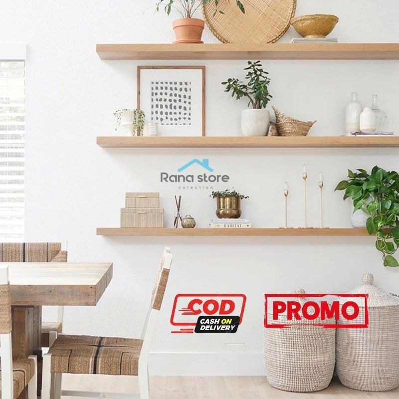 Ambalan panjang 120cm - 100cm - 80cm - 60cm | ambalan kayu asli | ambalan kayu aesthetic | floating 