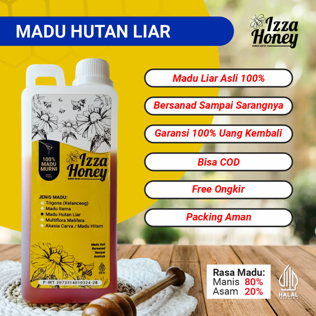 

Madu Hutan Liar Asli 100% - Madu Murni Bersanad Sampai Sarangnya 100% Asli Bergaransi Bisa COD - 1Kg