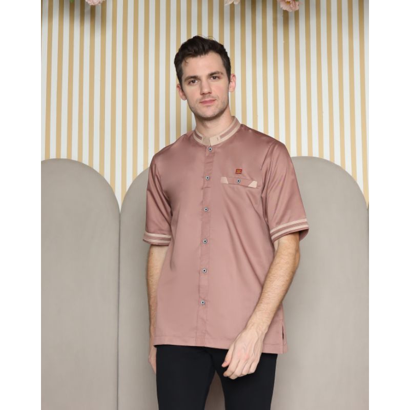 recommended adrikni baju kemko pria dewasa lengan pendek fashion muslim warna sage