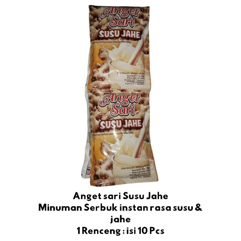 

Anget Sari Susu Jahe/ minuman serbuk instan 1 Renceng isi 10pcs