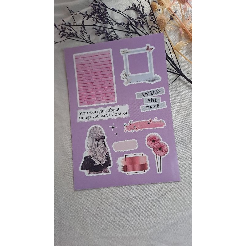 

Sicker Sheet Aesthetic (Kiss Cut) untuk Journal - Tema Warna Pink
