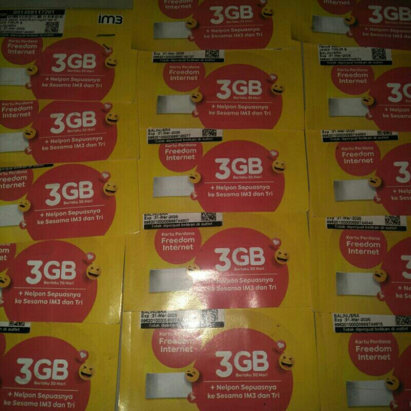 Kartu Perdana Indosat 3GB usage Full 24 jam