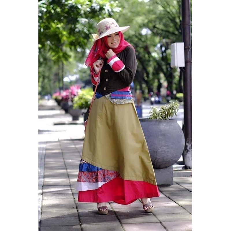 Gamis  tuneeca ALMARI AT-0219002 GAMIS DRESS DARK OLIVE CANTIK PREMIUM KEKINIAN ORIGINAL BUSANA MUSL