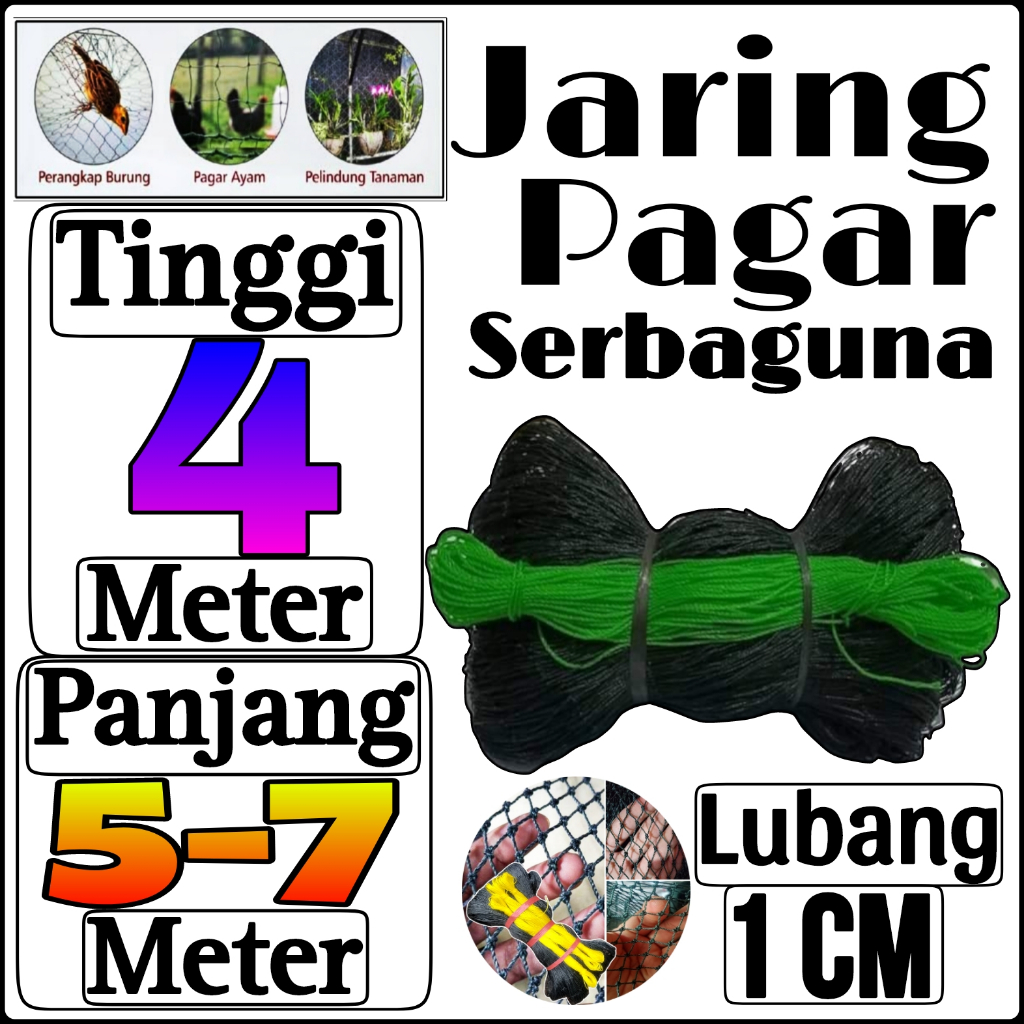 Jaring Ayam Lubang 1 cm Lebar 4 Meter / Jaring Pagar Ayam / Jaring Burung