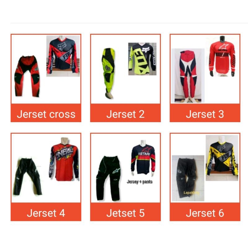 jersey set motocross, jersey plus celana motocross