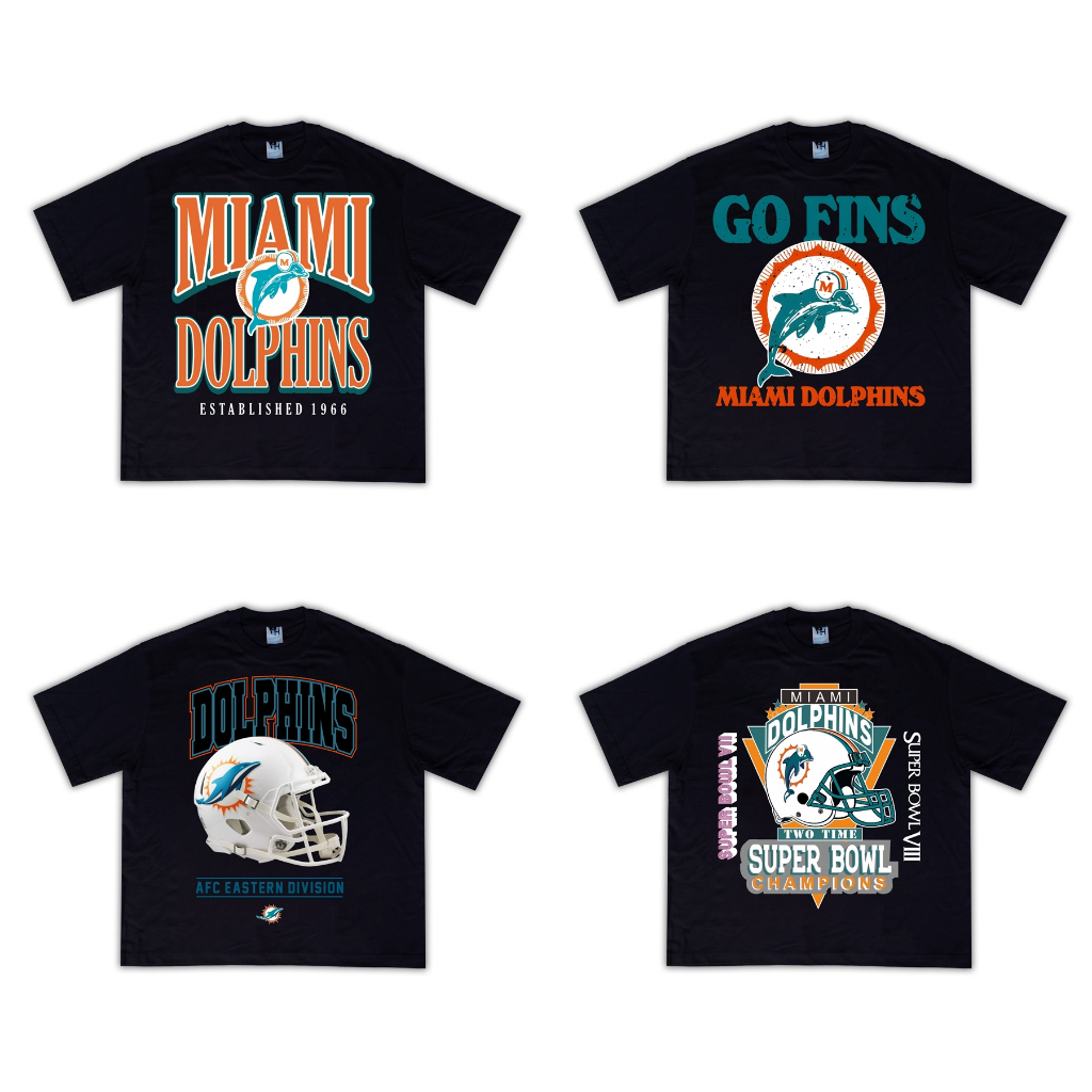 MIAMI DOLPHINS TSHIRT NFL VINTAGE KAOS FOOTBALL TEAM NFL NBA NHL