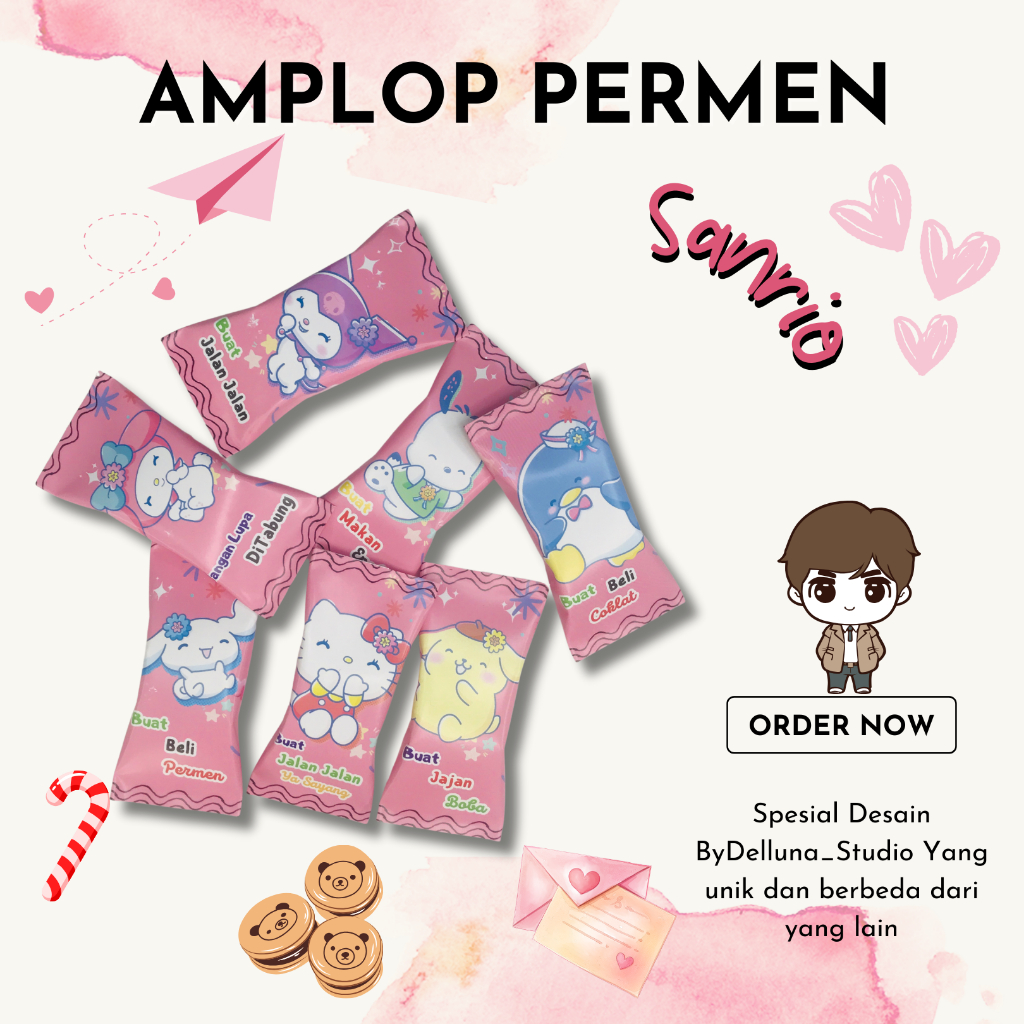 

Amplop Lebaran Sanrio Kuromi Melody Kartun Lucu Amplo Permen Unik Viral Angpao hari Raya Murah Berkualitas