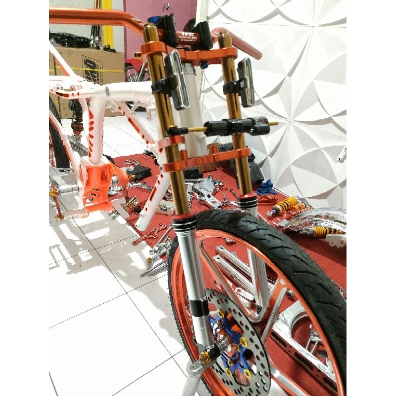 Segitiga atas bawah As26 gold rainbow krom Paketan Bottom as 26 yamaha set isian lengkap