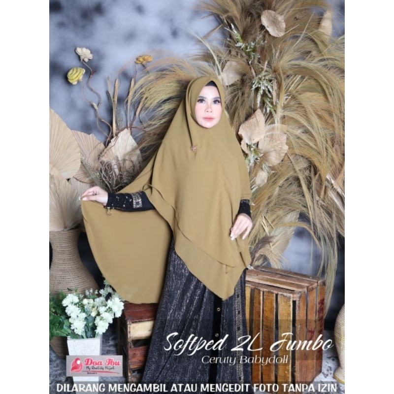 Khimar softpet 2 layer jumbo cerutty by doa ibu