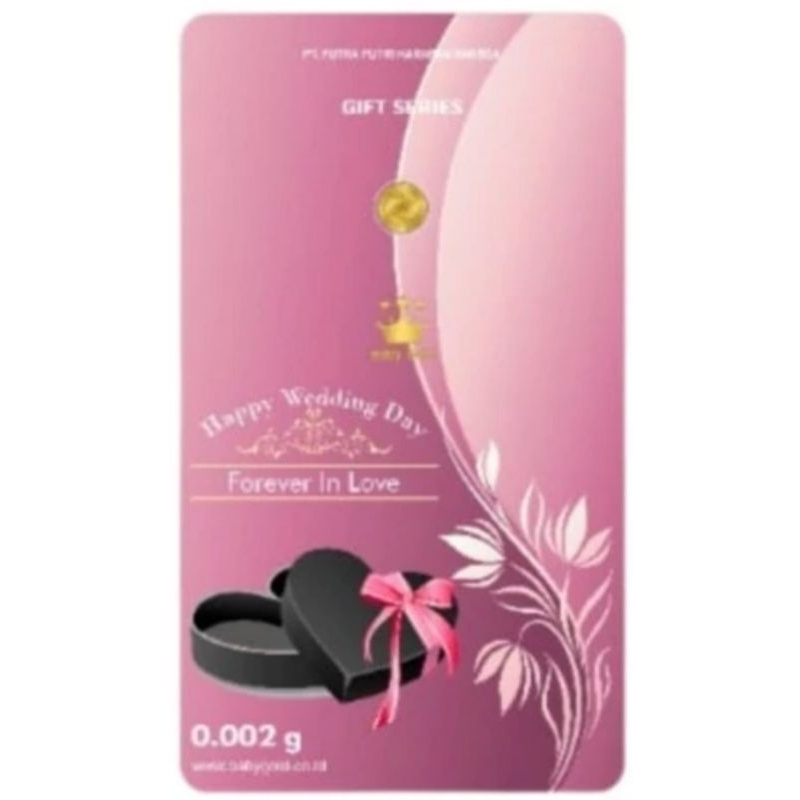 Logam Mulia Emas Baby Gold 0,002 Gram Happy Wedding Day Forever In Love
