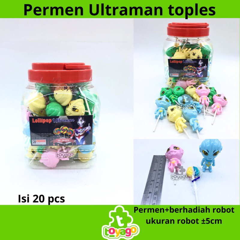 

PERMEN LOLIPOP ULTRAMAN TOPLES ISI 50 PCS GROSIR MURAH (Permen extraman toyago toys)