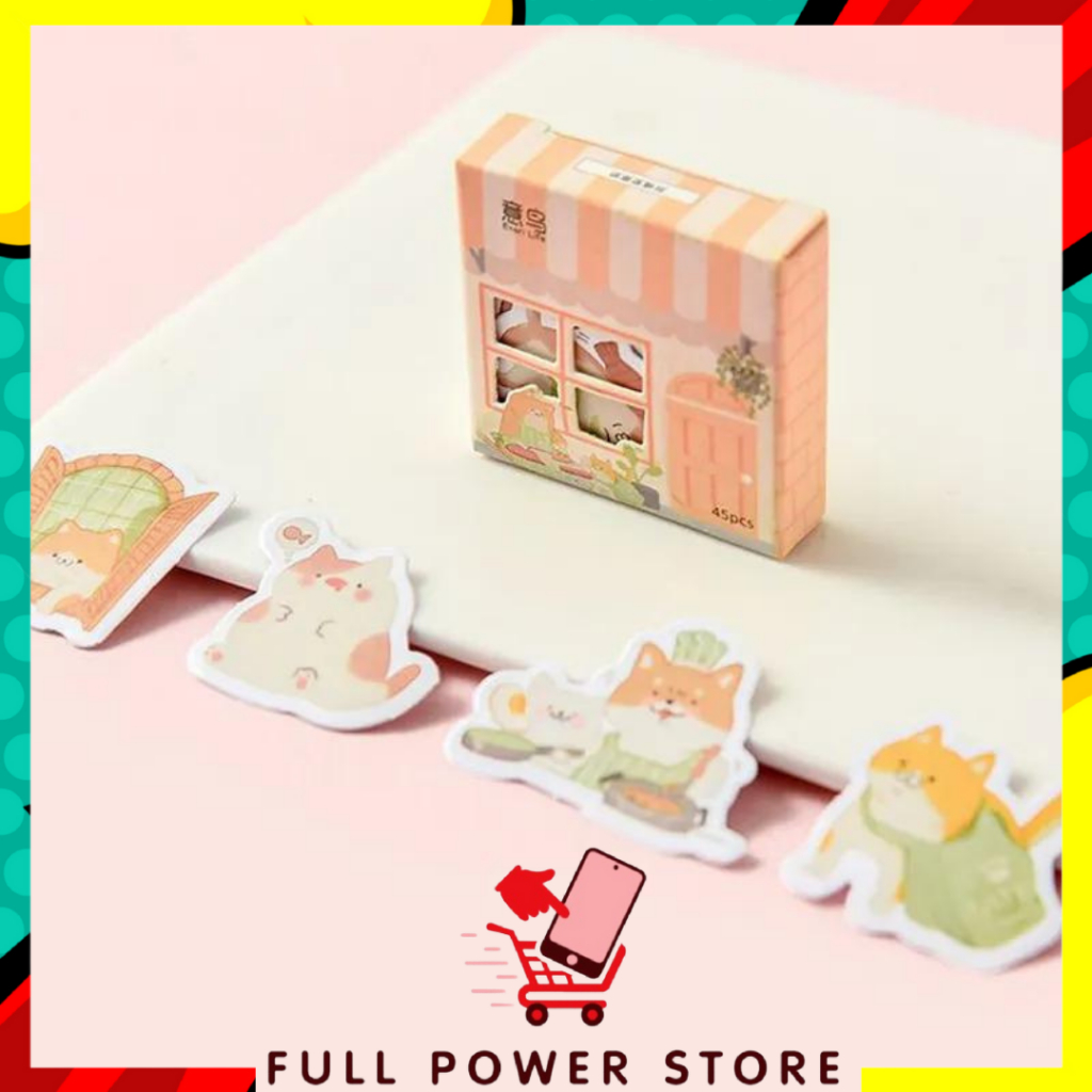 

FPS - 45Pcs Stiker Karakter Hewan Untuk Diary Aesthetic Sticker Dekorasi Jurnal Scrapbook Stiker Set Home Series isi 45 Pcs Cute