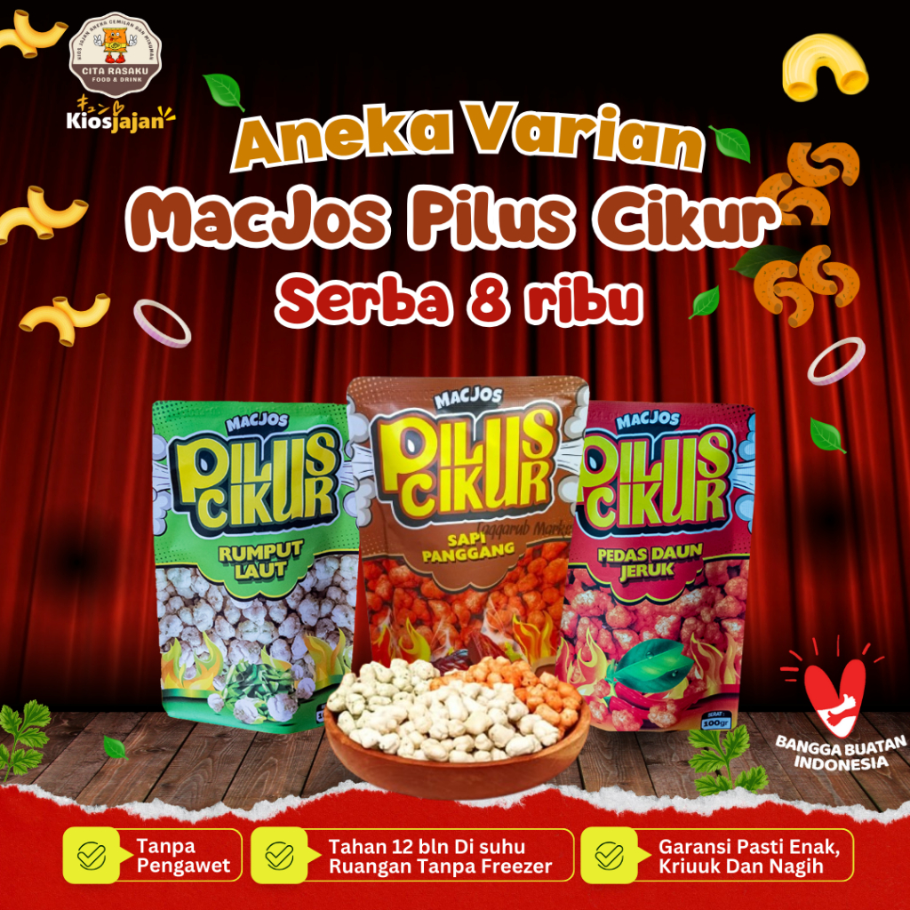 

Macjos Pilus Cikur Makaroni Viral 100 gram