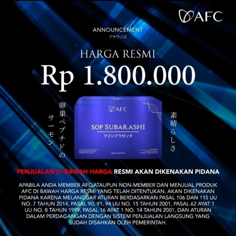 Sop Subarashi AFC Original Suplemen Kesehatan Terbaik Made In Japan 1 Box isi 28 Sachet