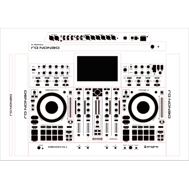 sticker pelindung DJ musik DENON DJ PRIME 4