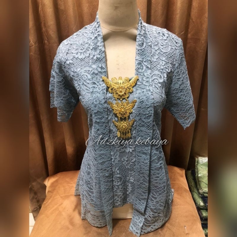 kebaya kutu baru brokat motif bunga/atasan kebaya lengan pendek
