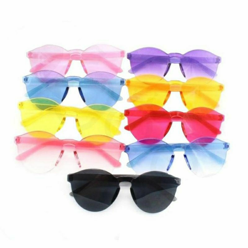 Kacamata transparan tanpa frame warna warni kaca mata jelly korean style gaya korea colorfull colour