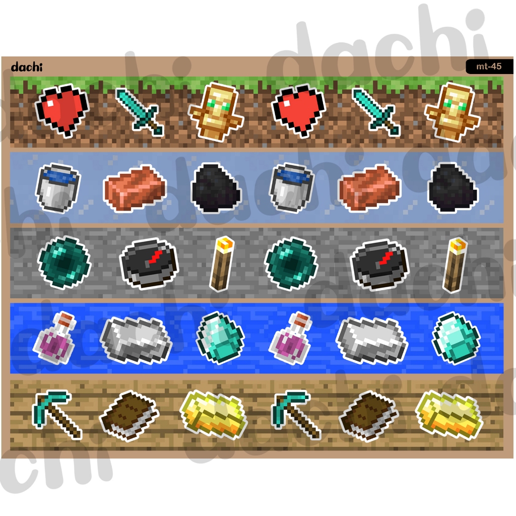 

Dachi Decorative Sticker Minecraft Item Series MT-45