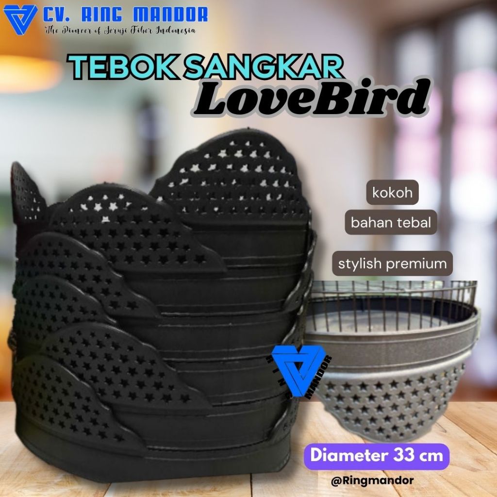 TEBOK LOVEBIRD HITAM MOTIF BINTANG TEBOK SANGKAR LOVEBIRD TEBOK KANDANG BURUNG LOVEBIRD LOVE BIRD