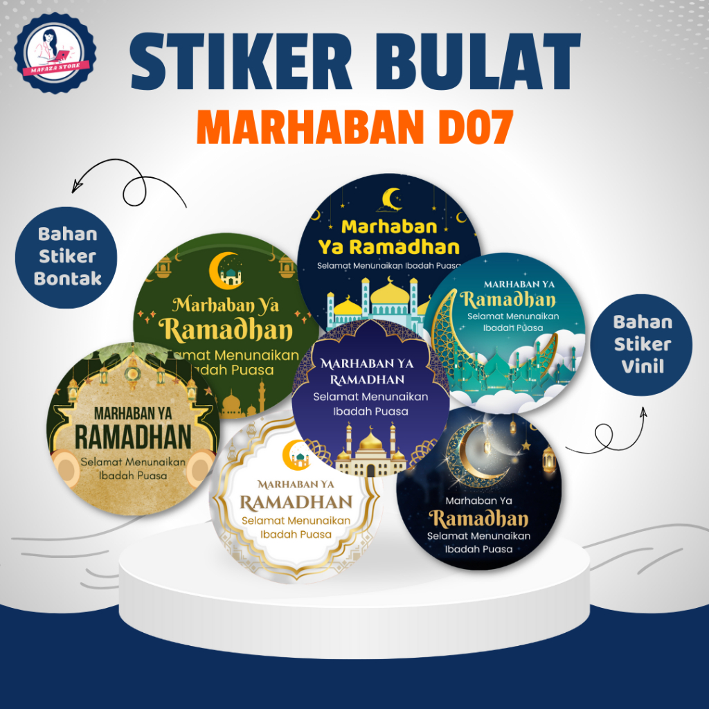 

Stiker bulat ramadhan / idul fitri sticker kue hiasan packaging transparan / ucapan ramadan