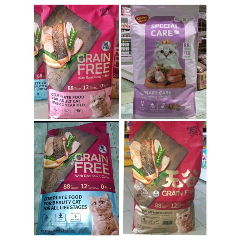 KF Kitten 8Kg / KF Beauty 8Kg / KF adult 8Kg / kf urinary 8kg / Kitchen Flavor Grain Free / Makanan 