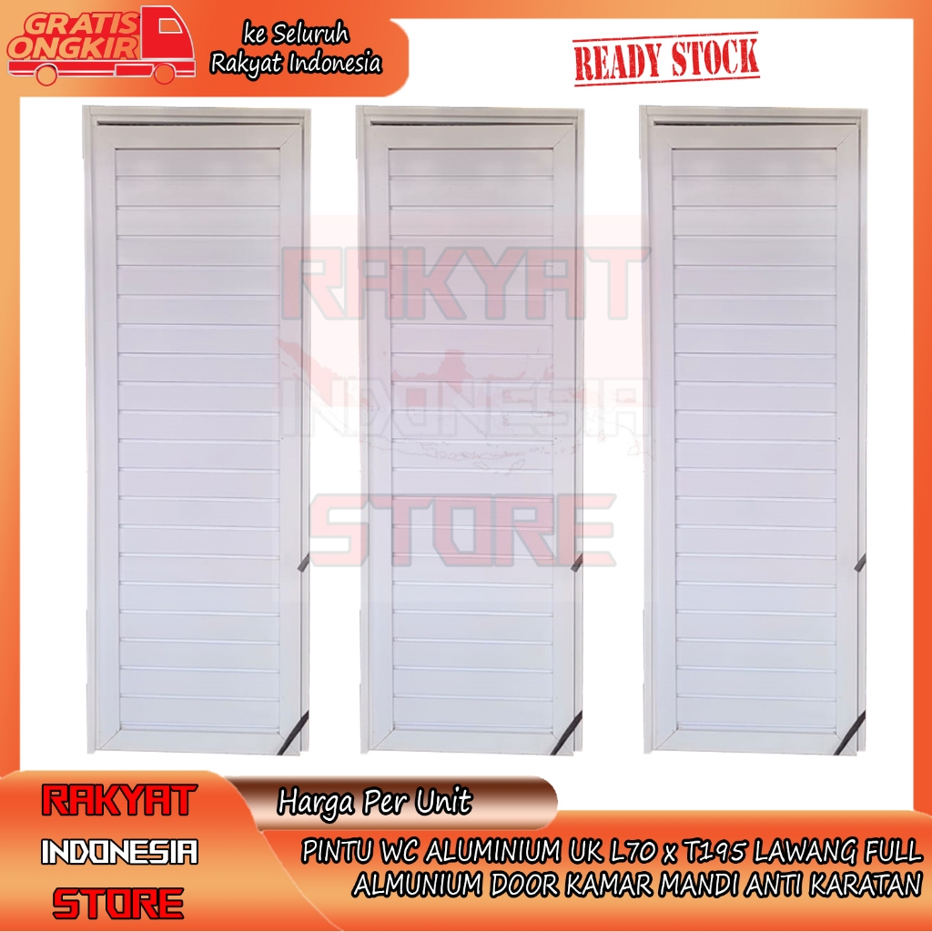 [Instant] PINTU WC FULL ALUMUNIUM 70x195 ALUMNIUM ALMUNIUM LAWANG ALIMINIUM ALMINIUM L90X TT175 KAMA
