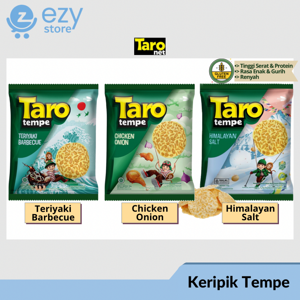 

Taro Tempe 55 gram / Keripik Tempe / Snack Tempe / Gluten Free / Cemilan Sehat / Cemilan Snack Anak