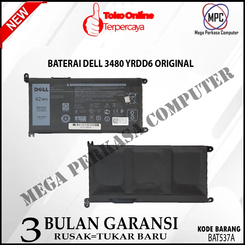 Baterai Batere Dell Inspiron 3480 YRDD6 Original