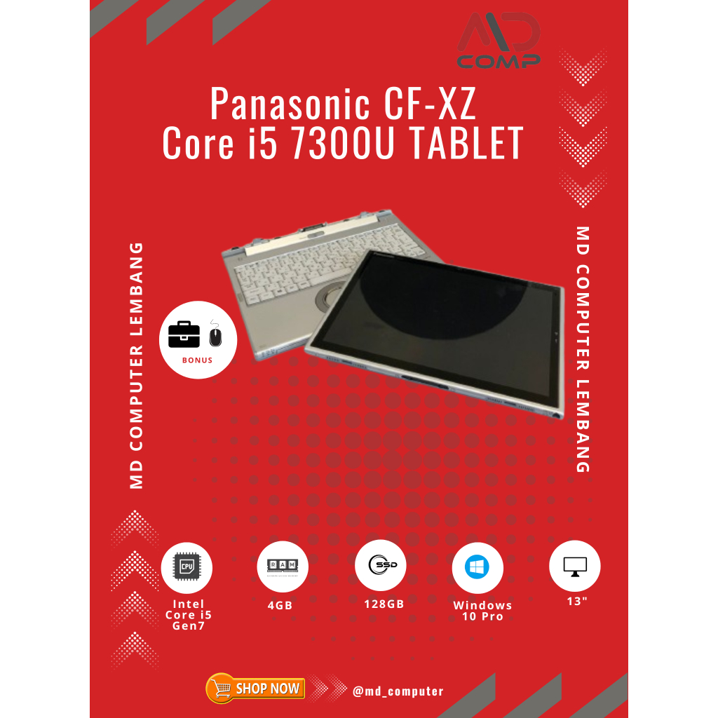 Laptop Panasonic CF-XZ Core i5 Gen7 RAM-4gb SSD-128gb Tablet