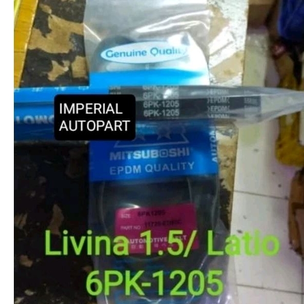 fan belt v belt tali kipas Livina 1.5 Latio 6PK1205 6PK-1205