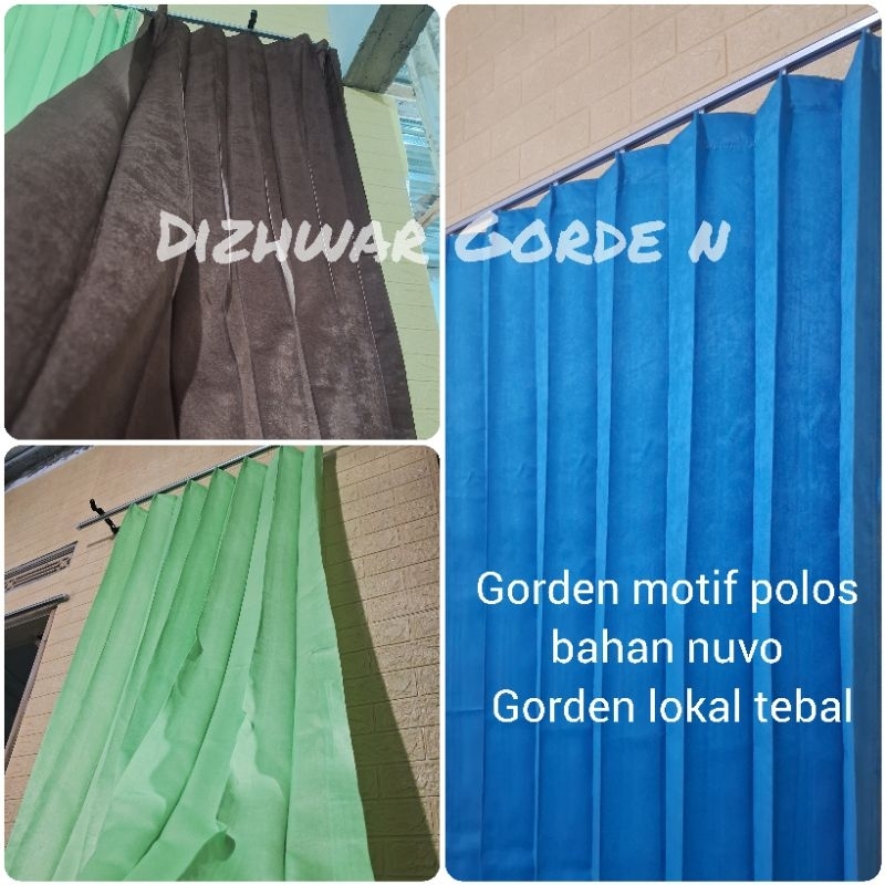 Gorden polos Gorden jendela model plisket bahan Nuvo motif polos